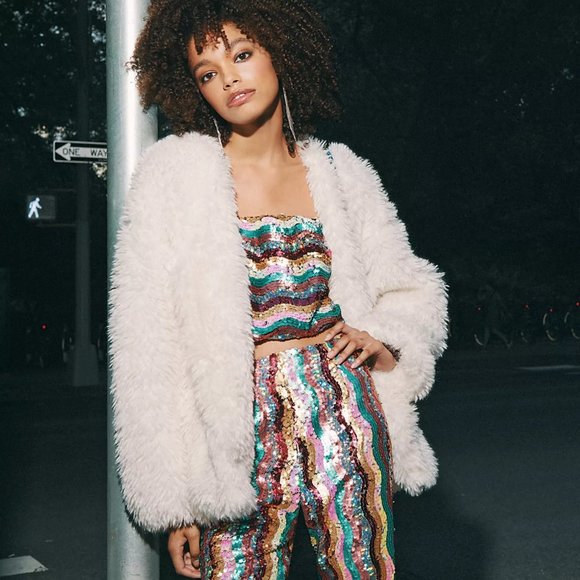 Free People Jackets & Blazers - Free People Lena Teddy Jacket, Snow - NWT